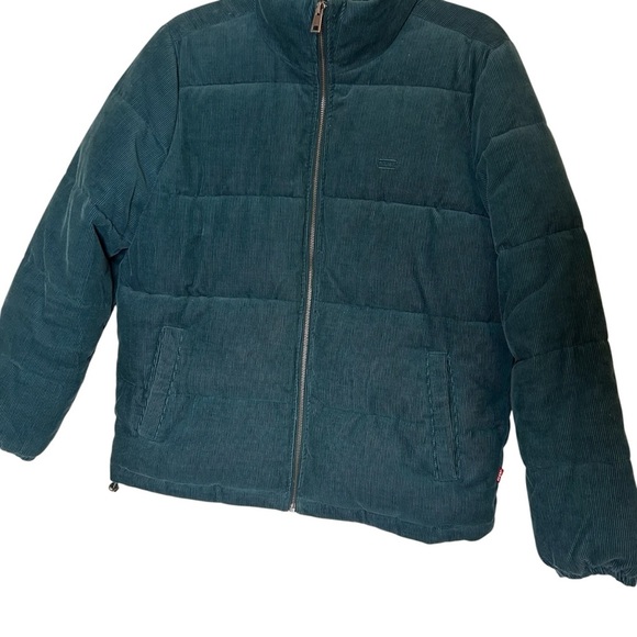 Levi's Women's Zoe Corduroy Puffer Jacket - Teal- Size Medium - Picture 8 of 14